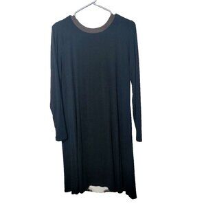 J Jill Wearever womens sz M dress long sleeve black stretch lined knee length